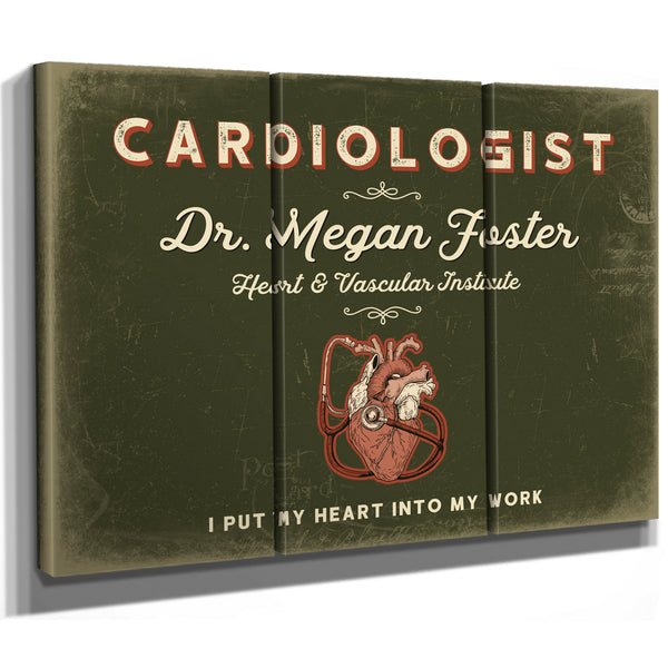 Personalized Cardiologist Sign, I Put My Heart Into My Work, Olive & Brick, image 14