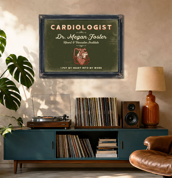 Personalized Cardiologist Sign, I Put My Heart Into My Work, Olive & Brick, image 20