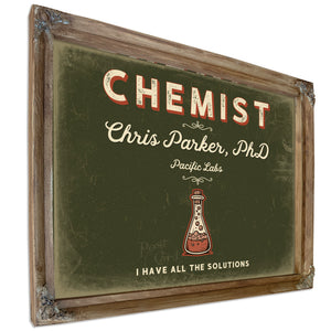 Personalized Chemist Sign, I Have All the Solutions, Olive & Brick, image 6