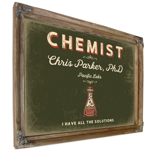 Personalized Chemist Sign, I Have All the Solutions, Olive & Brick, image 6