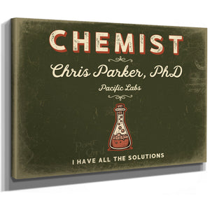 Personalized Chemist Sign, I Have All the Solutions, Olive & Brick, image 8