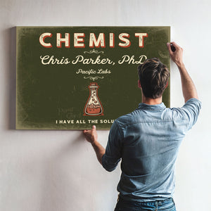 Personalized Chemist Sign, I Have All the Solutions, Olive & Brick, image 9