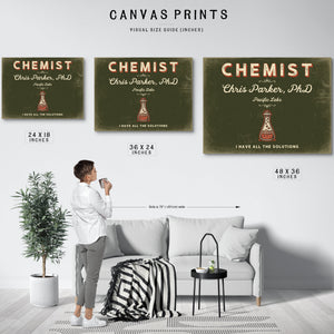 Personalized Chemist Sign, I Have All the Solutions, Olive & Brick, image 10