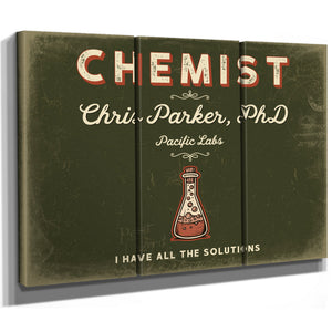 Personalized Chemist Sign, I Have All the Solutions, Olive & Brick, image 14