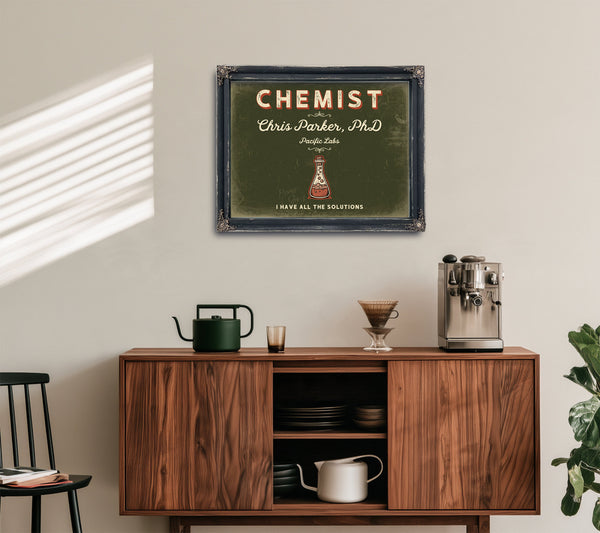 Personalized Chemist Sign, I Have All the Solutions, Olive & Brick, image 15