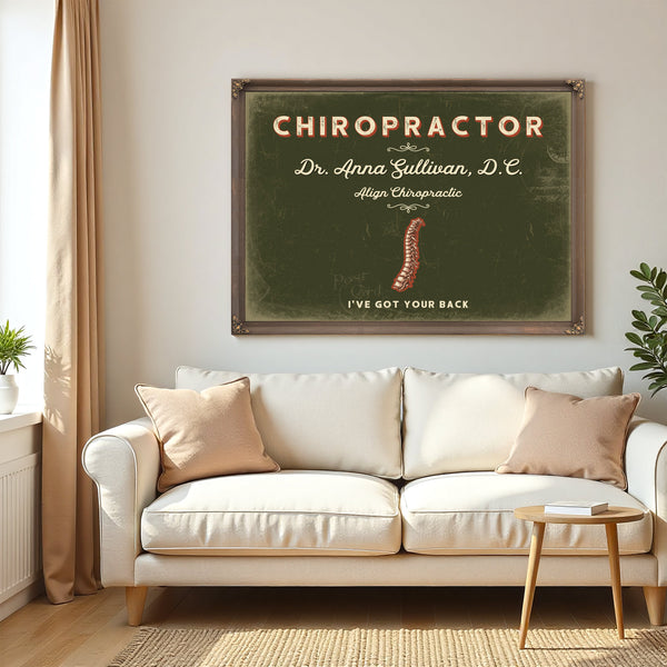 Personalized Chiropractor Sign, I've Got Your Back, Olive & Brick, image 5