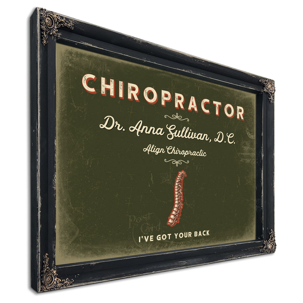 Personalized Chiropractor Sign, I've Got Your Back, Olive & Brick, image 1