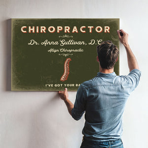 Personalized Chiropractor Sign, I've Got Your Back, Olive & Brick, image 9