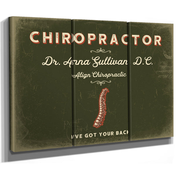 Personalized Chiropractor Sign, I've Got Your Back, Olive & Brick, image 14