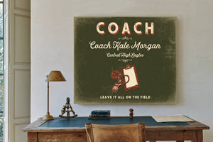 Personalized Coach Sign, Leave It All on the Field, Olive & Brick, image 2