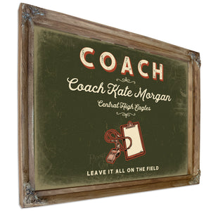 Personalized Coach Sign, Leave It All on the Field, Olive & Brick, image 6