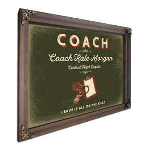 Personalized Coach Sign, Leave It All on the Field, Olive & Brick, image 7