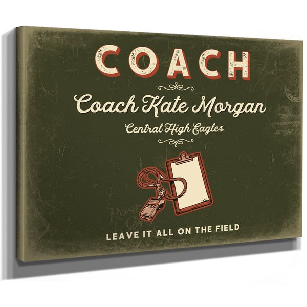 Personalized Coach Sign, Leave It All on the Field, Olive & Brick, image 8