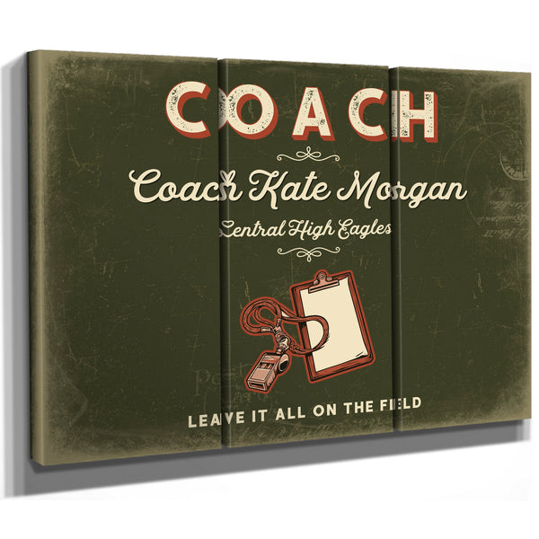 Personalized Coach Sign, Leave It All on the Field, Olive & Brick, image 14