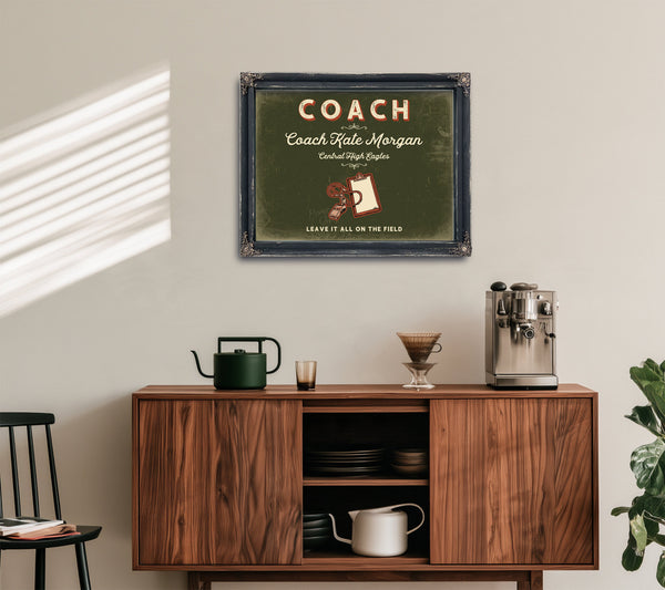 Personalized Coach Sign, Leave It All on the Field, Olive & Brick, image 15