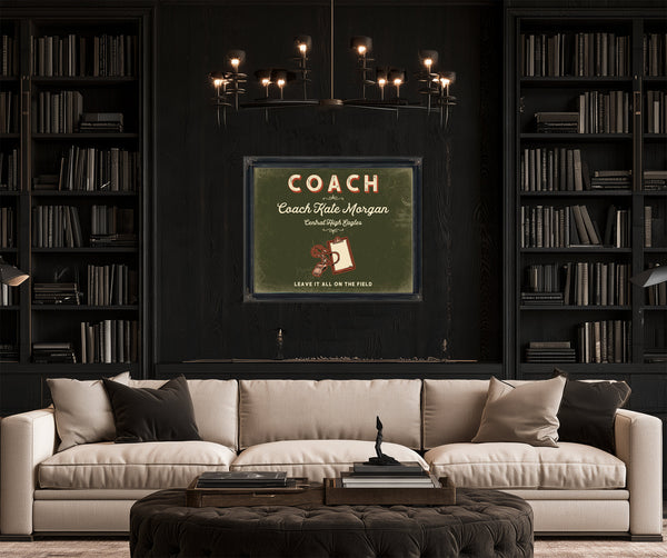 Personalized Coach Sign, Leave It All on the Field, Olive & Brick, image 16