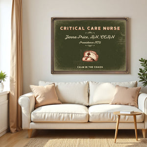 Personalized Critical Care Nurse Sign, Calm in the Chaos, Olive & Brick, image 5