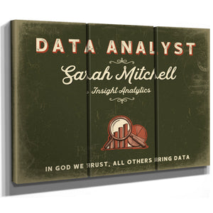 Personalized Data Analyst Sign, In God We Trust, All Others Bring Data, Olive & Brick, image 14