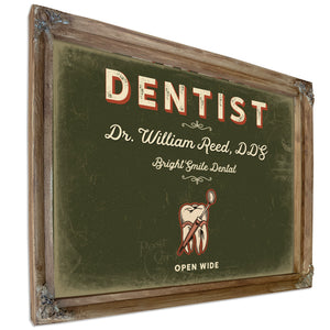Personalized Dentist Sign, Open Wide, Olive & Brick, image 6