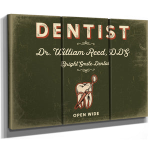 Personalized Dentist Sign, Open Wide, Olive & Brick, image 14