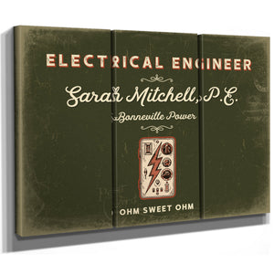 Personalized Electrical Engineer Sign, Ohm Sweet Ohm, Olive & Brick, image 14