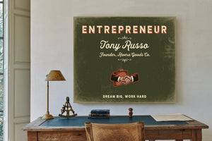Personalized Entrepreneur Sign, Dream Big, Work Hard, Olive & Brick, image 2