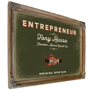 Personalized Entrepreneur Sign, Dream Big, Work Hard, Olive & Brick, image 6