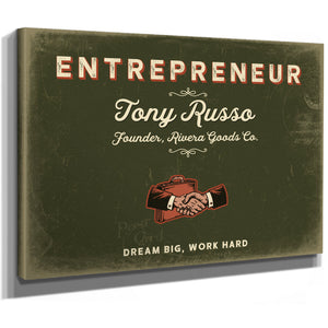 Personalized Entrepreneur Sign, Dream Big, Work Hard, Olive & Brick, image 8