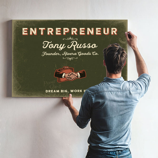 Personalized Entrepreneur Sign, Dream Big, Work Hard, Olive & Brick, image 9