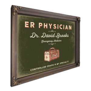 Personalized ER Physician Sign, Controlled Chaos Is My Specialty, Olive & Brick, image 7