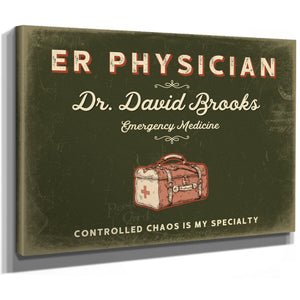 Personalized ER Physician Sign, Controlled Chaos Is My Specialty, Olive & Brick, image 8
