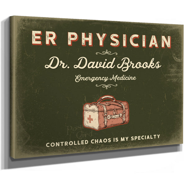 Personalized ER Physician Sign, Controlled Chaos Is My Specialty, Olive & Brick, image 8