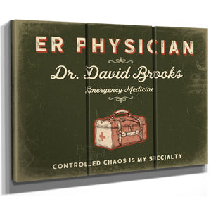 Personalized ER Physician Sign, Controlled Chaos Is My Specialty, Olive & Brick, image 14