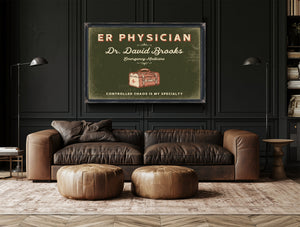 Personalized ER Physician Sign, Controlled Chaos Is My Specialty, Olive & Brick, image 17