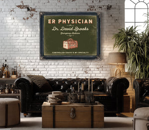 Personalized ER Physician Sign, Controlled Chaos Is My Specialty, Olive & Brick, image 18