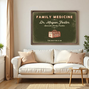 Personalized Family Medicine Sign, The Doctor Is In, Olive & Brick, image 5