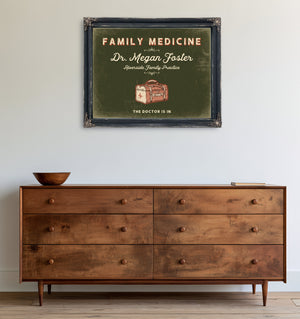 Personalized Family Medicine Sign, The Doctor Is In, Olive & Brick, image 19