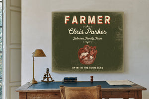 Personalized Farmer Sign, Up With the Roosters, Olive & Brick, image 2