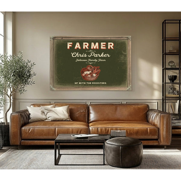 Personalized Farmer Sign, Up With the Roosters, Olive & Brick, image 3