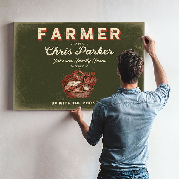 Personalized Farmer Sign, Up With the Roosters, Olive & Brick, image 9