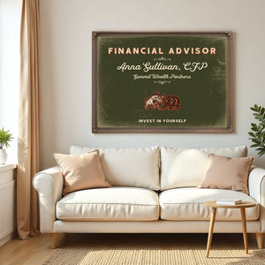 Personalized Financial Advisor Sign, Invest in Yourself, Olive & Brick, image 5