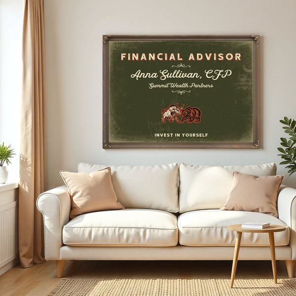 Personalized Financial Advisor Sign, Invest in Yourself, Olive & Brick, image 5