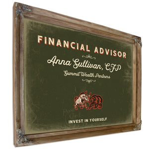 Personalized Financial Advisor Sign, Invest in Yourself, Olive & Brick, image 6