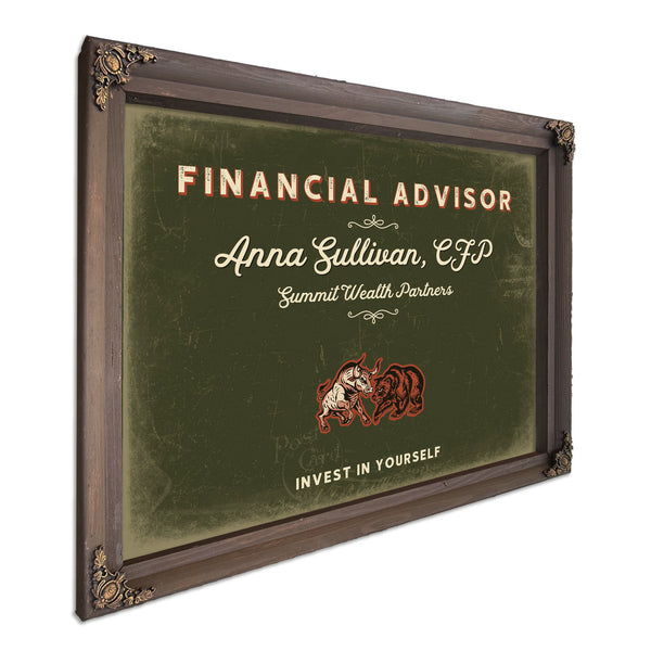 Personalized Financial Advisor Sign, Invest in Yourself, Olive & Brick, image 7