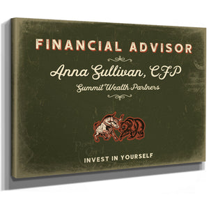 Personalized Financial Advisor Sign, Invest in Yourself, Olive & Brick, image 8