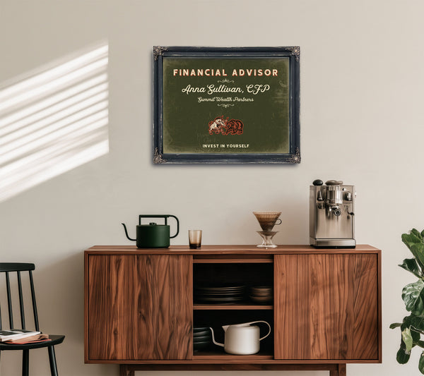 Personalized Financial Advisor Sign, Invest in Yourself, Olive & Brick, image 15