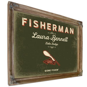 Personalized Fisherman Sign, Gone Fishin', Olive & Brick, image 6