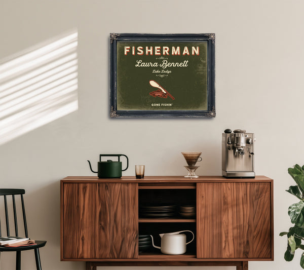 Personalized Fisherman Sign, Gone Fishin', Olive & Brick, image 15