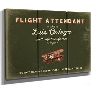 Personalized Flight Attendant Sign, Do Not Make Me Use My Flight Attendant Voice, Olive & Brick, image 14