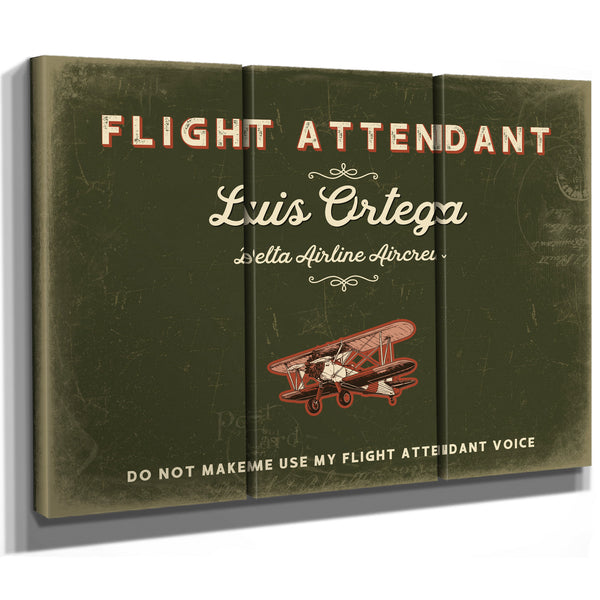 Personalized Flight Attendant Sign, Do Not Make Me Use My Flight Attendant Voice, Olive & Brick, image 14